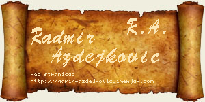 Radmir Azdejković vizit kartica